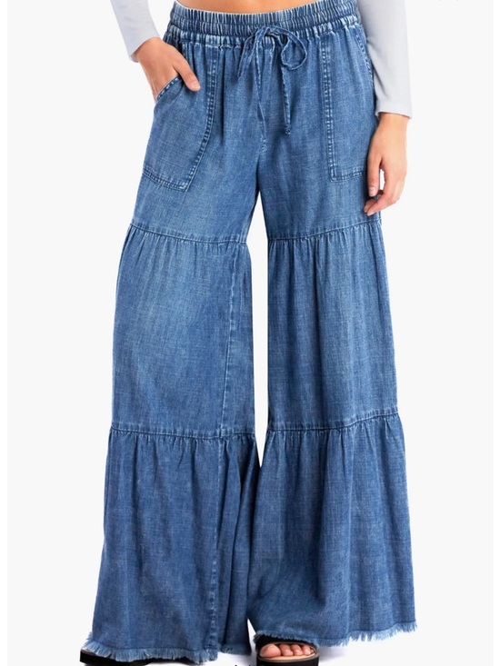 Billy T Pants - Billy T Fancy Cotton Blend Tiered Pants